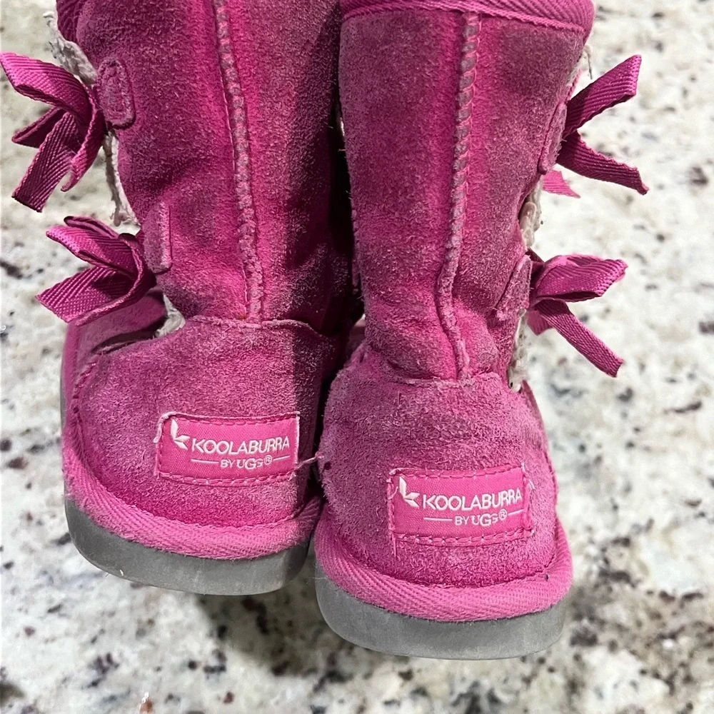 Pink Suede Boots with Bows koolaburra by Ugg youth